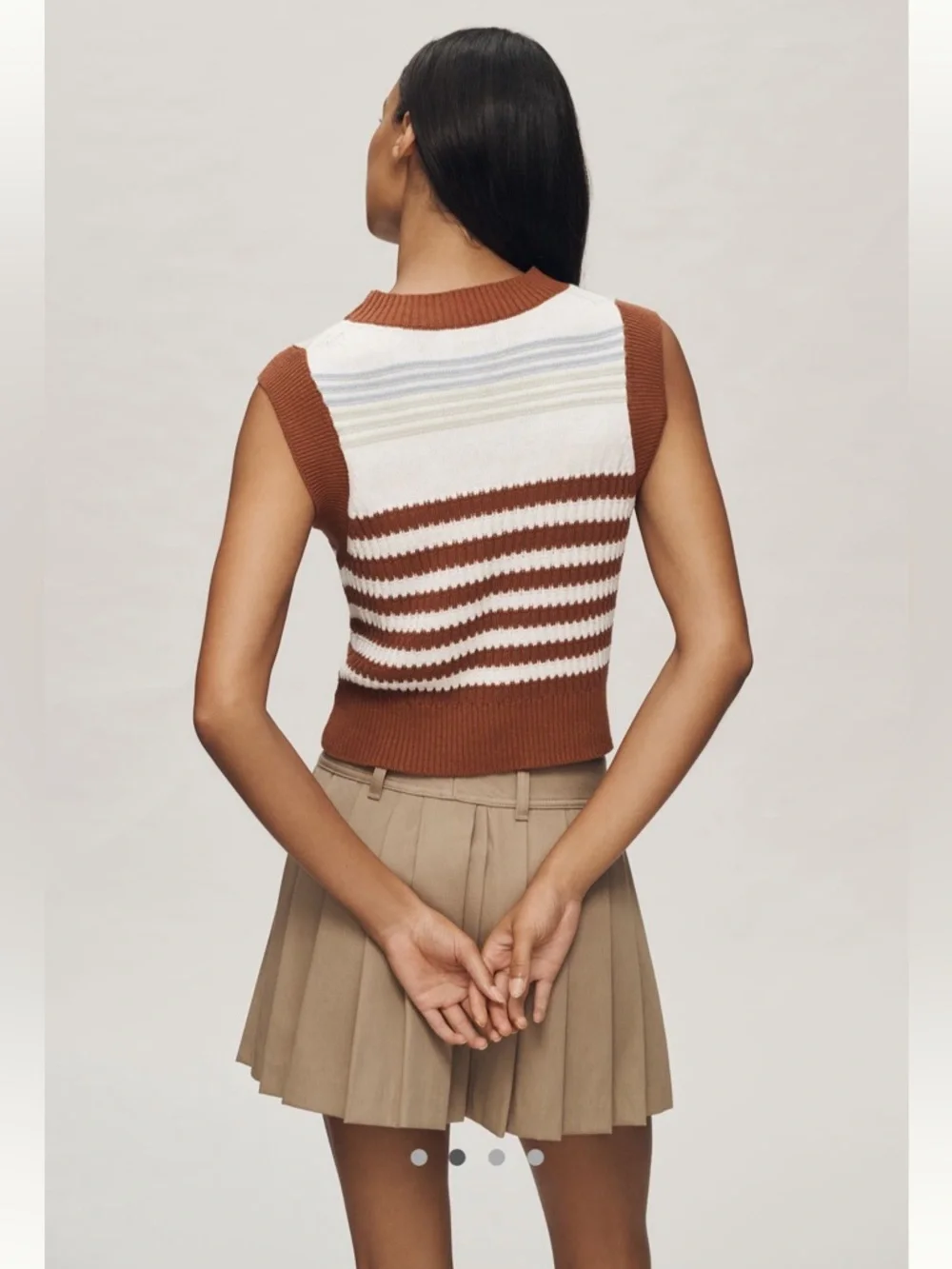 🎉RARE🎉Anthropologie NWT Maeve Mixed Print Sleeveless Linen Blend Sweater size S. - Picture 2 of 10